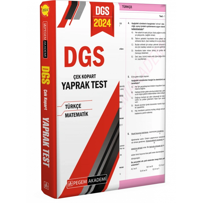 2024 Dgs Çek Kopart Yaprak Test