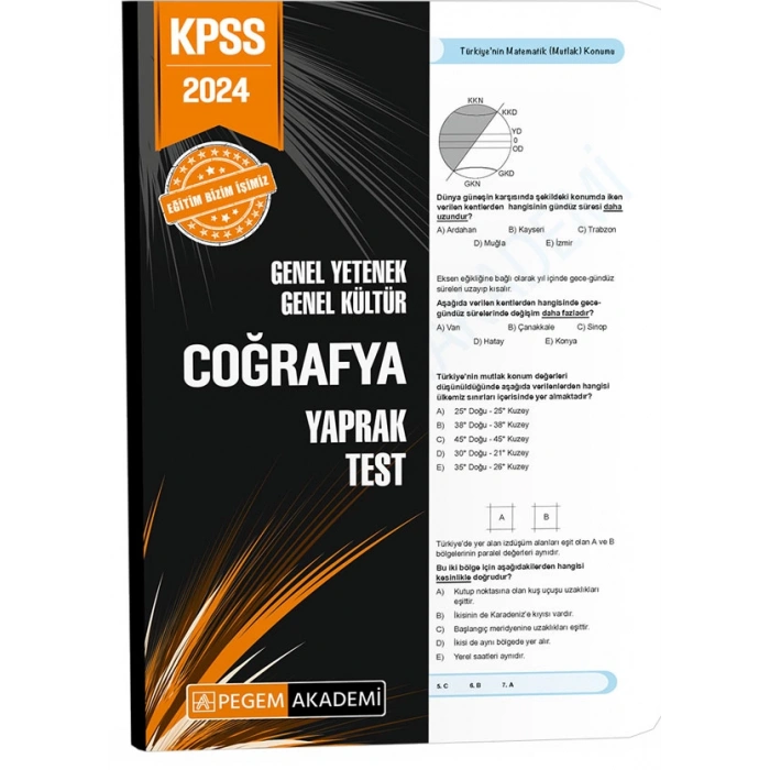 2024 KPSS Genel Yetenek Genel Kültür Coğrafya Yaprak Test (DERSHANE)