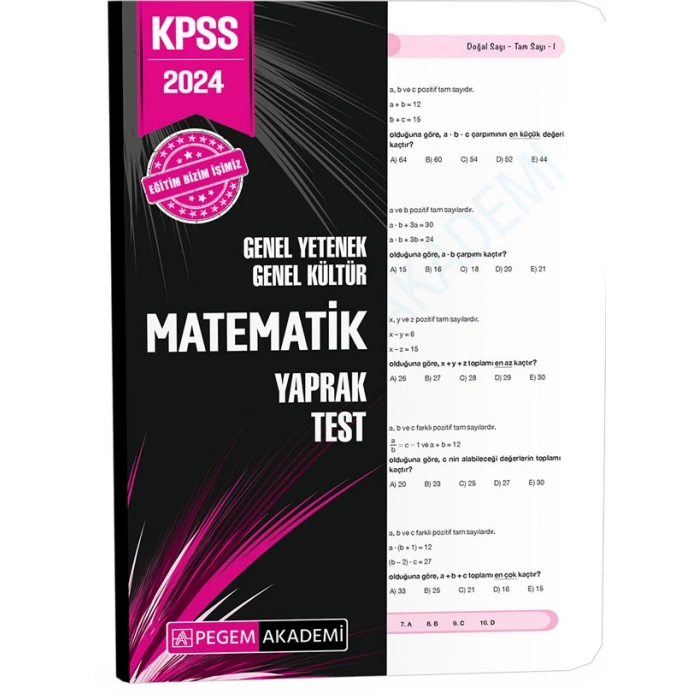 2024 KPSS Genel Yetenek Genel Kültür Geometri Yaprak Test (DERSHANE)