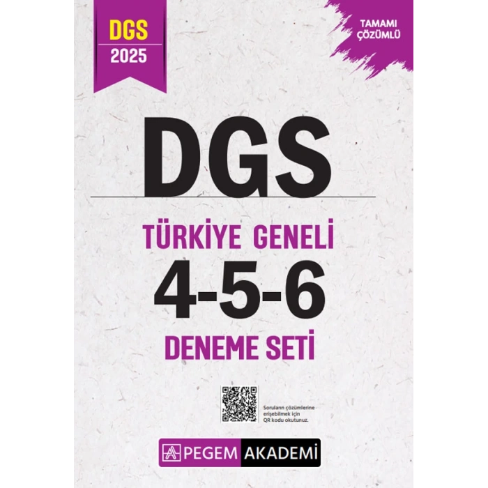 2025 Dgs Tamamı Çözümlü Türkiye Geneli 4-5-6 (3lü Deneme Seti)