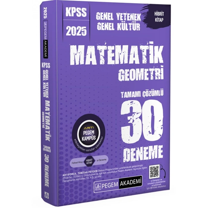 2025 KPSS Genel Yetenek Genel Kültür Matematik-Geometri Tamamı Çözümlü 30 Deneme