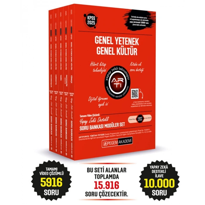 2025 KPSS Genel Yetenek Genel Kültür Tamamı Çözümlü Soru Bankası Seti - (5 Kitap)