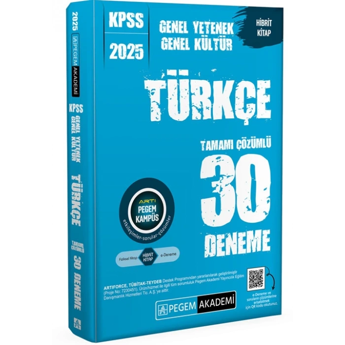2025 KPSS Genel Yetenek Genel Kültür Türkçe Tamamı Çözümlü 30 Deneme