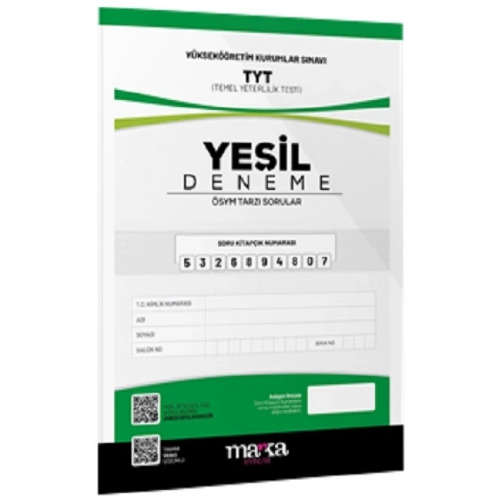 2025 TYT Yeni Nesil Yeşil Deneme Tamamı Video Çözümlü