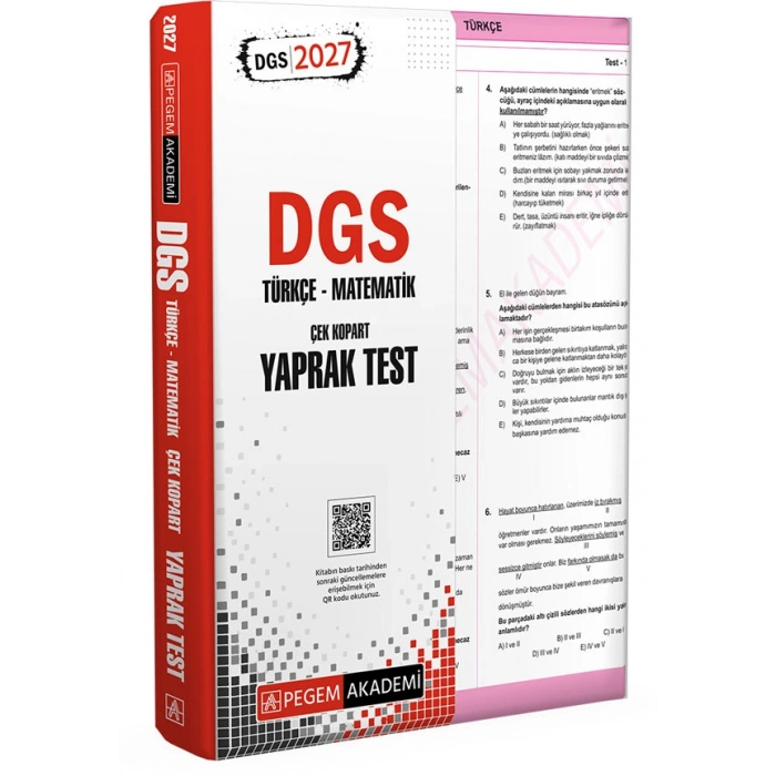 2027 DGS Türkçe-Matematik Çek Kopart Yaprak Test