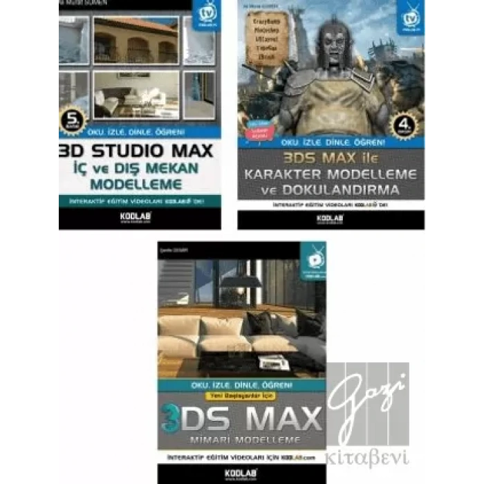 3D Studio Max Eğitim Seti (3 Kitap Takım)
