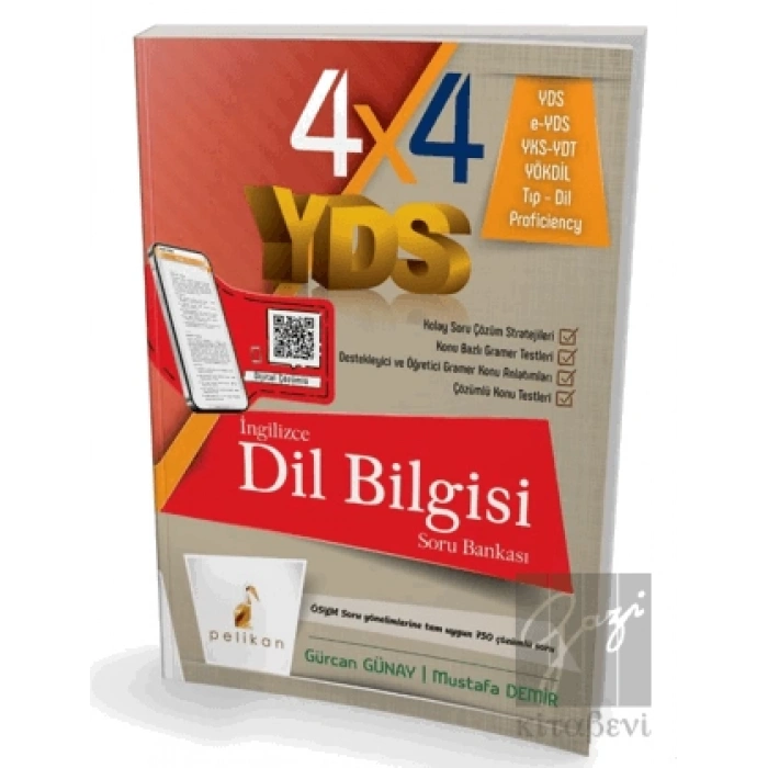 4x4 YDS Seti 4. Kitap İngilizce Dil Bilgisi Tamamı Çözümlü Soru Bankası