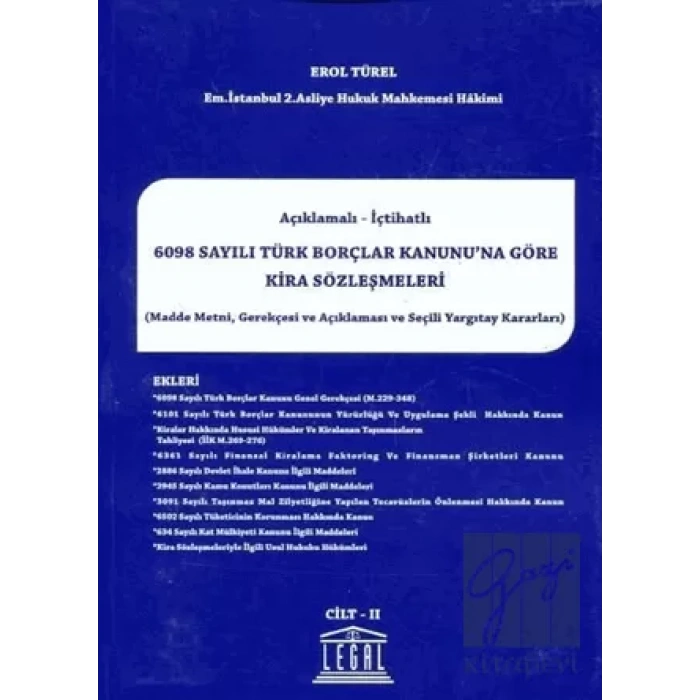 6098 Sayılı Türk Borçlar Kanununa Göre Kira Sözleşmeleri (2 Cilt Takım)