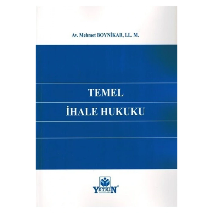 Temel Ihale Hukuku-mehmet Boynikar