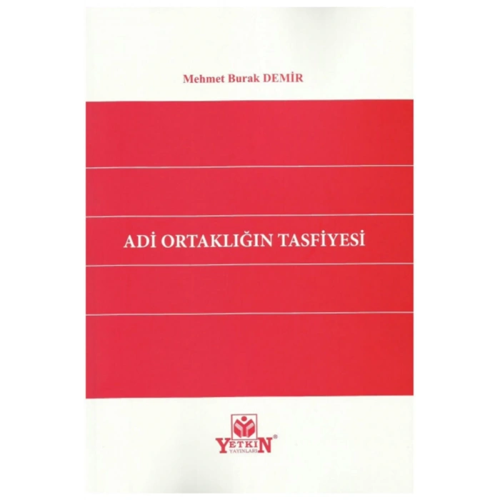 Adi Ortaklığın Tasfiyesi-mehmet Burak Demir
