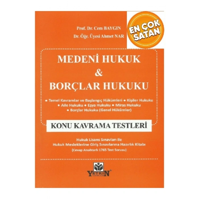 Medeni Hukuk & Borçlar Hukuku Konu Kavrama Testleri-2023-cem Baygın-ahmet Nar