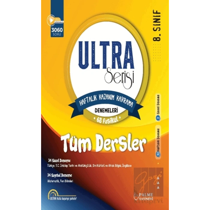 8. Sınıf Ultra Kazanım Kavrama Denemeleri 68 Fasikül Tüm Dersler