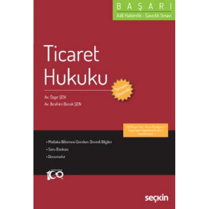 Adli Hakimlik – Savcılık SınavıBAŞARI – Ticaret Hukuku