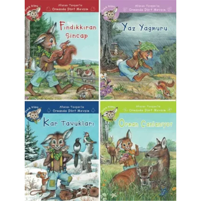 Afacan Tavşanla Ormanda Dört Mevsim (4 Kitap Set)