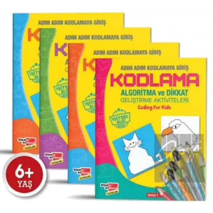 Başlangıç Düzeyi Algoritma Temelli Adım Adım Kodlama 4lü Kitap Seti