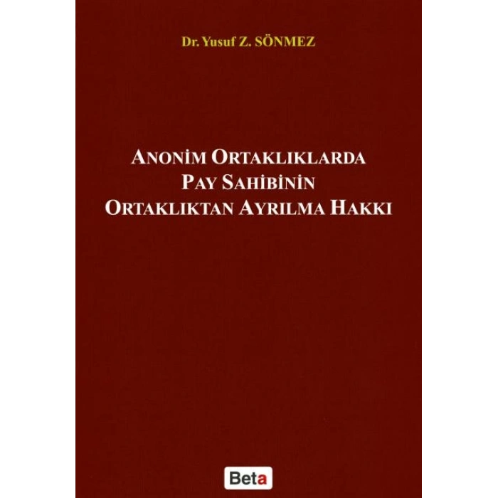 Anonim Ortaklıklarda Pay Sahibinin Ortaklıktan