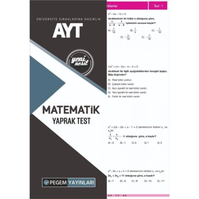 AYT MATEMATİK YAPRAK TEST