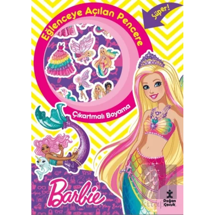 Barbie Eğlenceye Açılan Pencere Çıkartmalı Boyama Kitabı