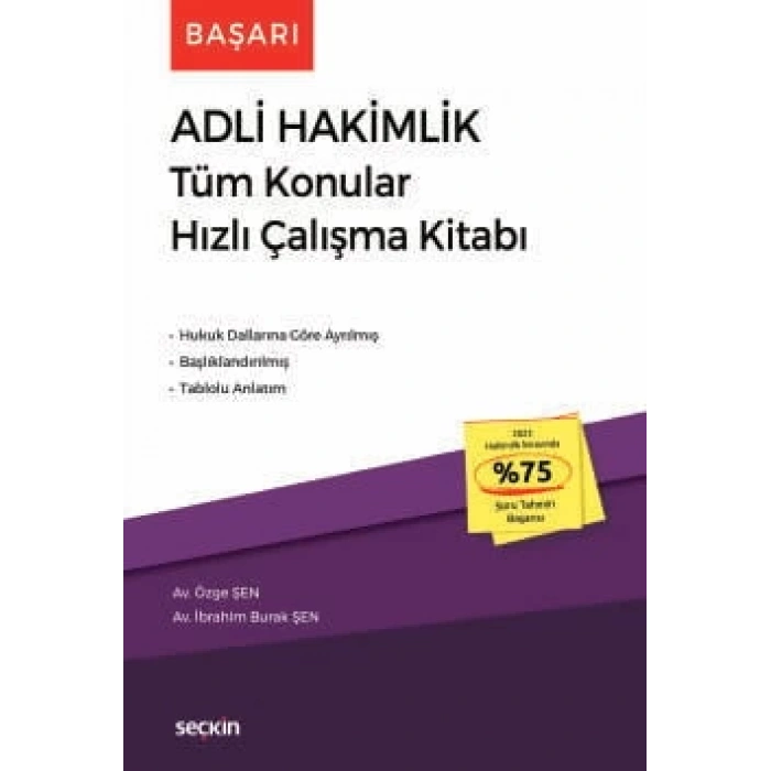 Başarı – Adli Hakimlik Tüm Konular Hızlı Çalışma Kitabı