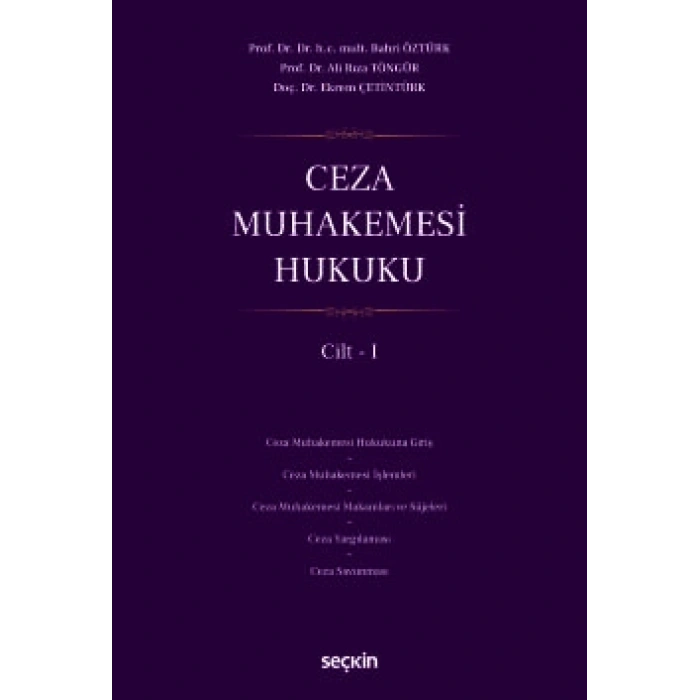 Ceza Muhakemesi Hukuku Cilt – I