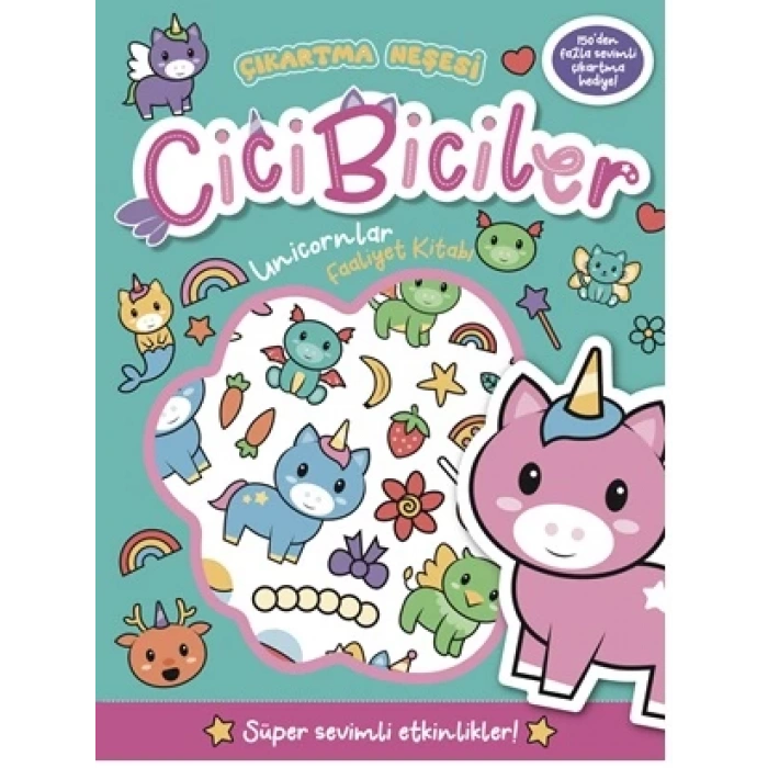 Çıkartma Neşesi - CiciBiciler - Unicornlar - Faaliyet Kitabı
