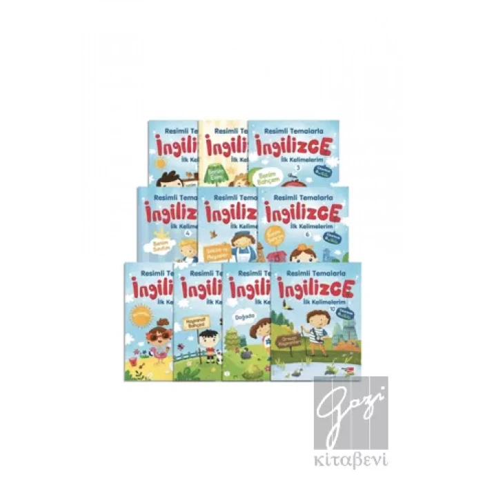 Çıkartmalı Resimli Temalarla İngilizce İlk Kelimelerim 10lu Set