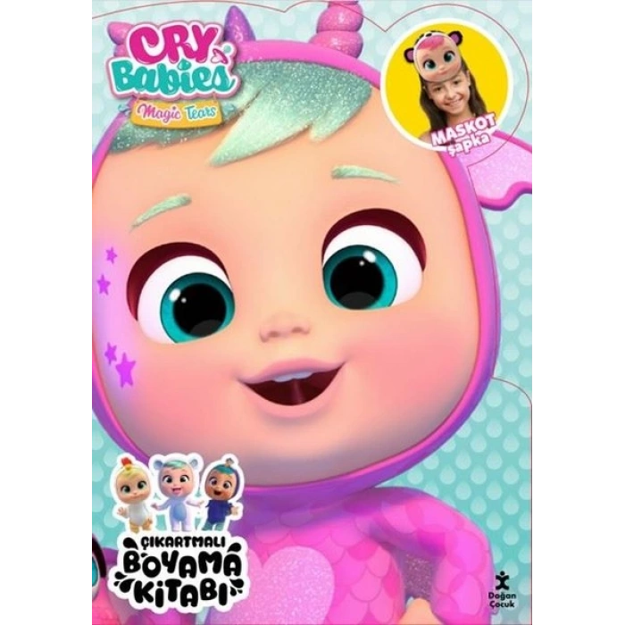 Cry Babies Magic Tears-Çıkartmalı Boyama Kitabı-Maskot Şapka