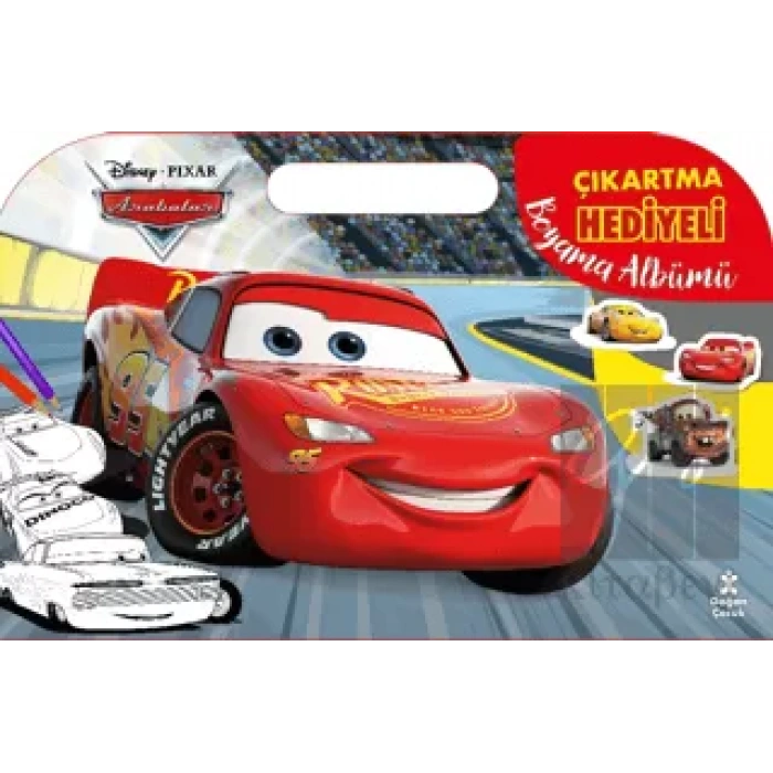 Disney Arabalar Çıkartma Hediyeli Boyama Albümü