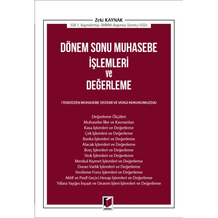 Dönem Sonu Muhasebe İşlemleri ve Değerleme