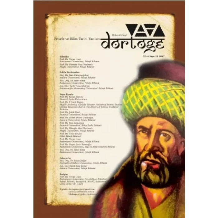 Dörtöğe Felsefe ve Bilim Tarihi Yazıları Hakemli Dergi Yıl:6 Sayı:12