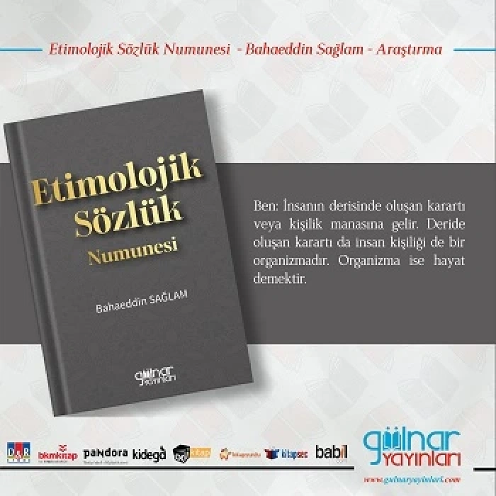 Etimolojik Sözlük Numunesi
