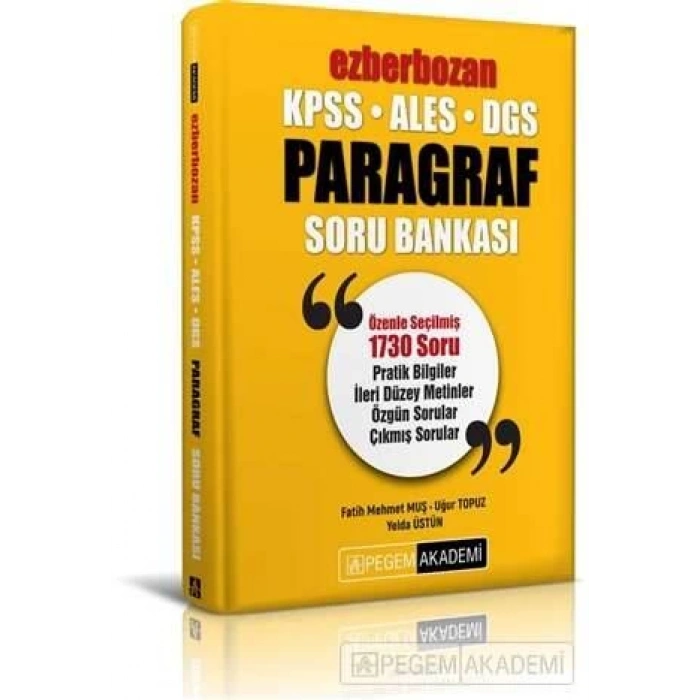 AGS-KPSS-ALES-DGS Ezberbozan Paragraf Tamamı Video Çözümlü Soru Bankası