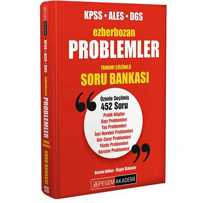 AGS KPSS ALES DGS Ezberbozan Problemler Tamamı Çözümlü Soru Bankası