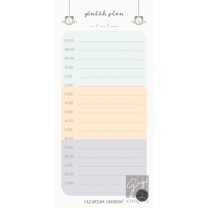 Günlük Plan Çalar Saat - Bloknot