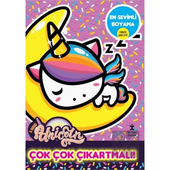 I Love Unicorn En Sevimli Boyama Çok Çok Çıkartmalı!
