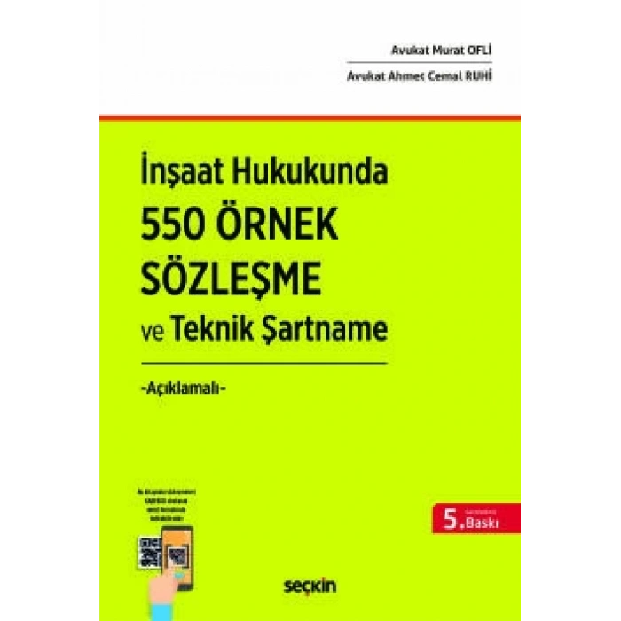 İnşaat Hukukunda  550 Örnek Sözleşme ve Teknik Şartname