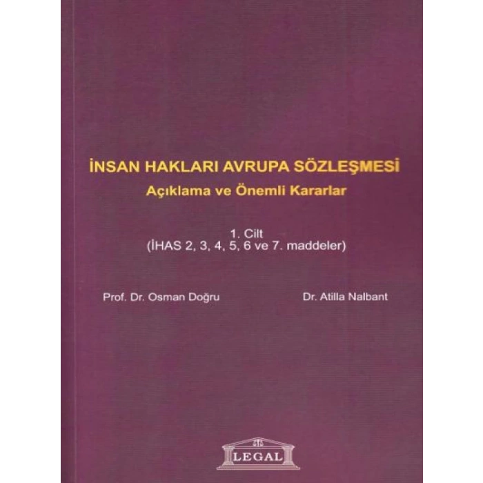 İnsan Hakları Avrupa Sözleşmesi Cilt: 1