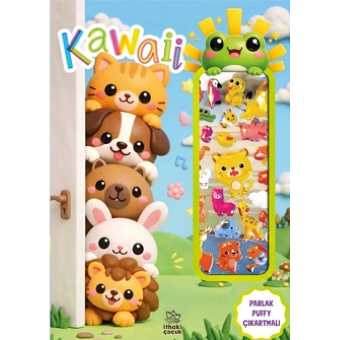Kawaii - Puffy Parlak Çıkartmalı Boyama Kitabı