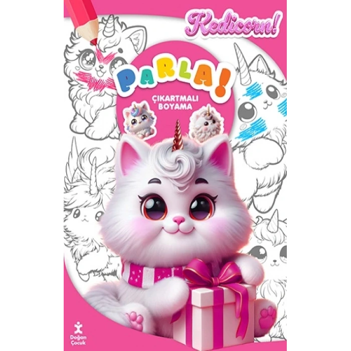 Kedicorn Parla Çıkartmalı Boyama Kitabı