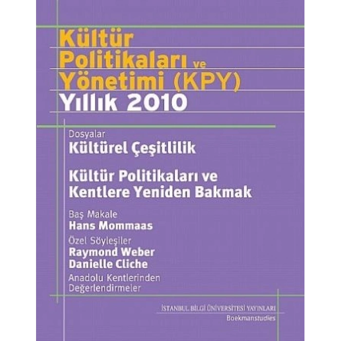 Kültür Politikaları ve Yönetimi KPY Yıllık 2010