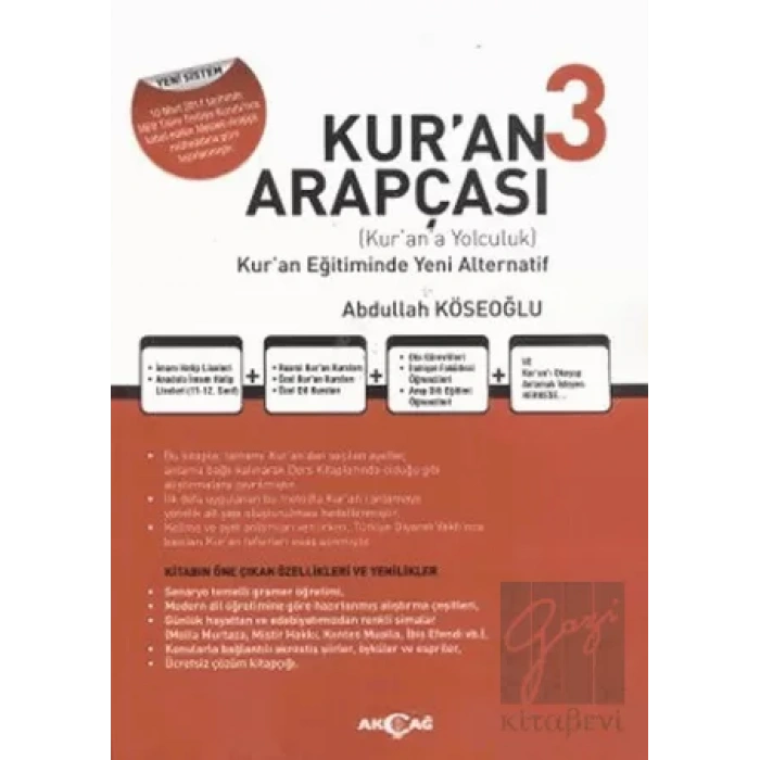 Kur’an Arapçası 3 (Kitap + Çözüm Kitabı)