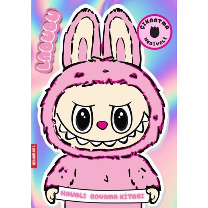 Labubu Pembe Çıkartma Hediyeli Boyama Kitabı