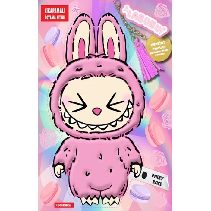Labubu Pinky Rose Çılgın Koleksiyon – Çıkartmalı Boyama Kitabı