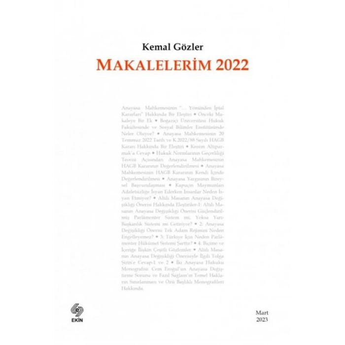 Makalelerim 2022 Kemal Gözler
