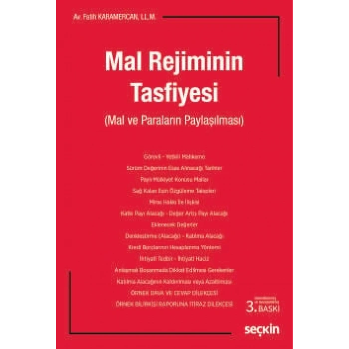 Mal Rejiminin Tasfiyesi (Mal ve Paraların Paylaşılması)