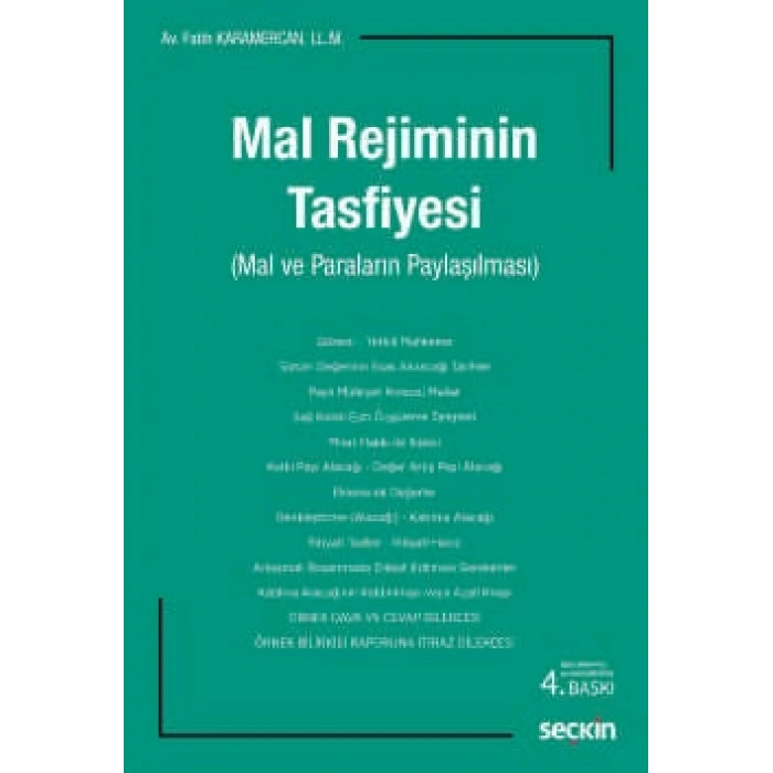 Mal Rejiminin Tasfiyesi<br /> (Mal ve Paraların Paylaşılması)