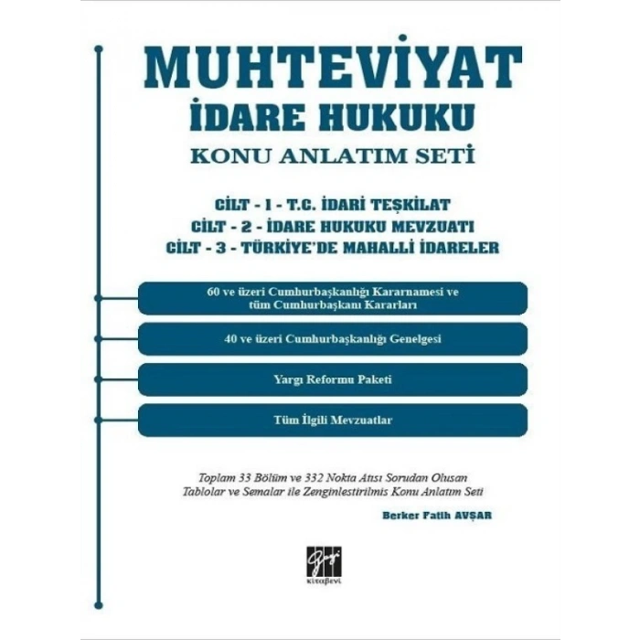 Muhteviyat İdare Hukuku Konu Anlatım Seti (3 Cilt) - Berker Fatih Avşar