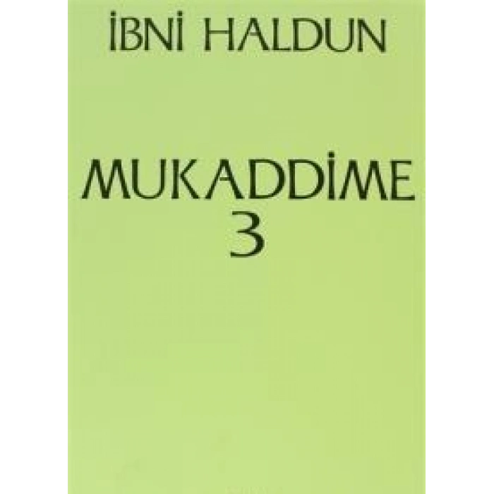 Mukaddime Cilt: 3
