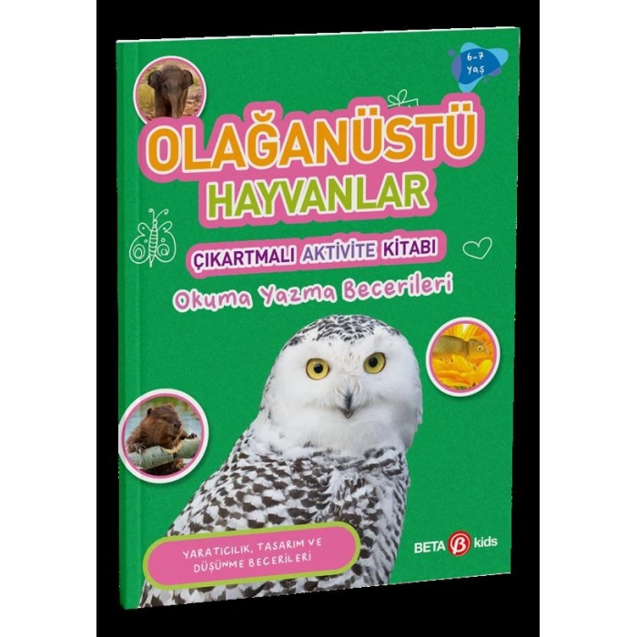 Olağanüstü Hayvanları Çıkartmalı Aktivite Kitabı Okuma Yazma Becerileri