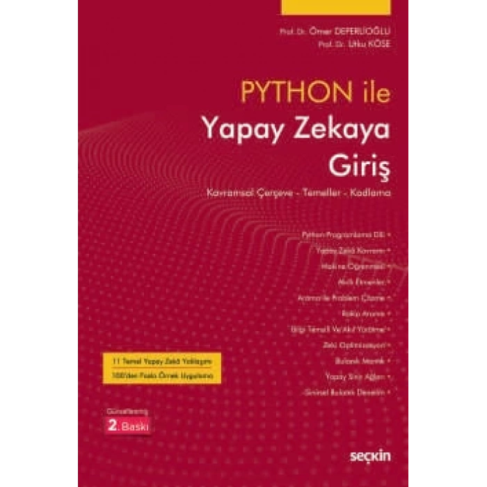 Python İle Yapay Zekaya Giriş Kavramsal Çerçeve – Temeller – Kodlama
